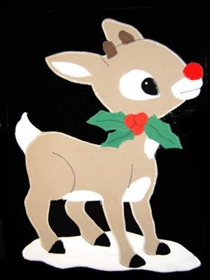 Rudolph Flag on Black - 28 x 40 in