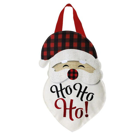 Santa Door Hanger - burlap - 13 x 20 in