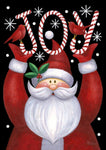 Santa Joy Flag - 12.5 x 18 in double-sided