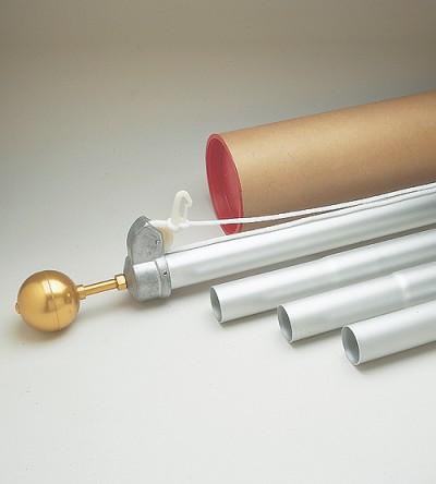 Sectional White Aluminum Flagpole - 20 ft x 2 inch diameter - white