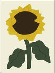 Single Sunflower Flag on Off White - 3 x 4.5 ft