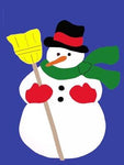 Snowman with Broom Flag on Royal - 3 x 4.5 ft