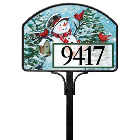 Snowman with Cardnals YardDesign® - 14 x 10 in