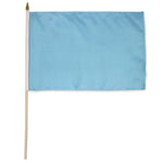 Solid Light Blue Stick Flag - 12 x 18 in