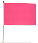 Solid Pink Stick Flag - 12 x 18 in