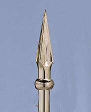 Spear for Indoor Flagpole - Gold Color - 9 inch