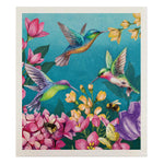 Springtime Hummingbirds Swedish Dishcloth