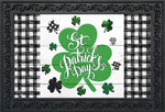 Checkered St Pat's Shamrocks Mat - 18 x 30 in