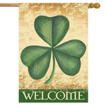 Shamrock Welcome House Flag - 28 x 40 in