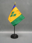 St Vincent & Grenadines Stick Flag - 4 x 6 in (bases sold separately)