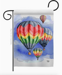 Summer Hot Air Balloon Flag - double-sided - 13 x 18.5 in