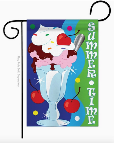 Summertime Ice Cream Flag - double-sided - 13 x 18.5 in