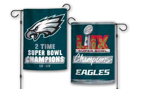 SUPER BOWL Eagles flag - double-sided - 12.5 x 18 in