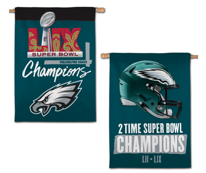 SUPER BOWL Eagles Flag - double-sided - 28 x 40 in