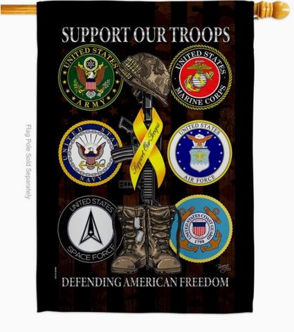 Support Our Troops Flag - 28 X 40" double -sided