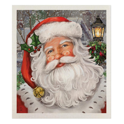 Checkered Santa Swedish Dishcloth