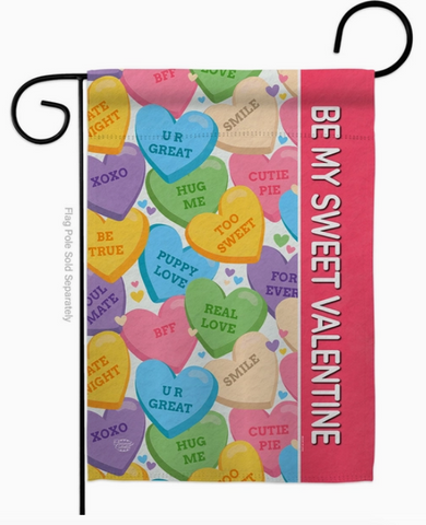 Sweet Valentine Heart Flag - double-sided - 13 x 18.5 in - arrives approx 1/17