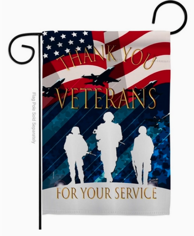 Thank You Veterans Flag - double-sided - 13 x 18.5 in