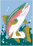 Trout Flag - 13 x 18 in - appliqued poly - double-sided