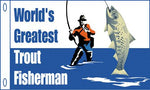 Trout Fisherman Flag - Nylon with Grommets - 12 x 18 in