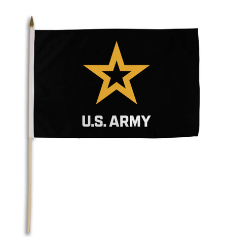 Army Logo Star Stick Flag - 12 x 18 in