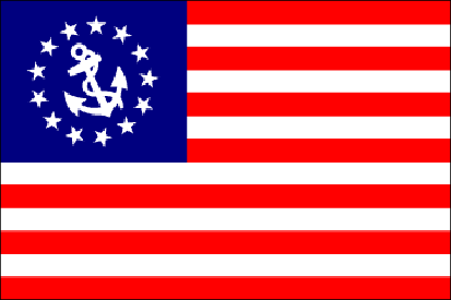 US Yacht Ensign - Nylon with Grommets - embr -16 x 24 in