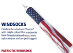 Windsock - US Embroidered Stars & Stripes - 60 inch