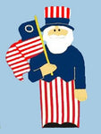 Uncle Sam Flag on Lt Blue - 12 x 18 in