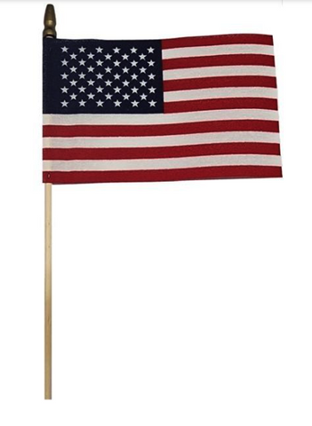 United States Stick Flag - Polycotton Spear Top No Sew - 4 x 6 in