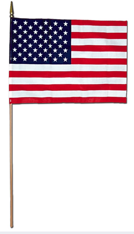 United States Classroom Stick Flag - Cotton on Wood Stick - 24 x 36 in