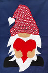 Valentine Gnome Flag on Navy - 12 x 18 in