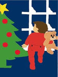 Waiting for Santa Flag on Navy- 3 x 4.5 ft