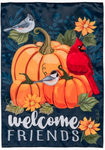 Welcome Fall Friends Flag - appl'd double-sided - 12.5 x 18 in