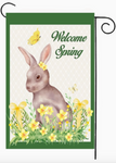 Welcome Spring Bunny - double-sided - 12 x 18 in