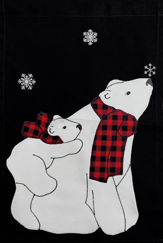 Polar Bears on Black - 12 x 18 in