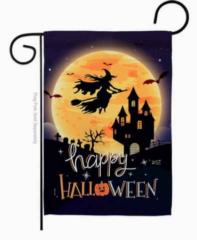 Witchy Halloween Flag - double-sided - 13 x 18.5 in
