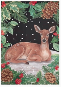 Woodland Peace On Earth Suede Flag - double-sided - 12.5 x 18 in