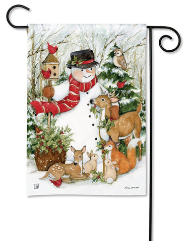 Woodland Snowman BreezeArt® Flag - 12.5 x 18 in