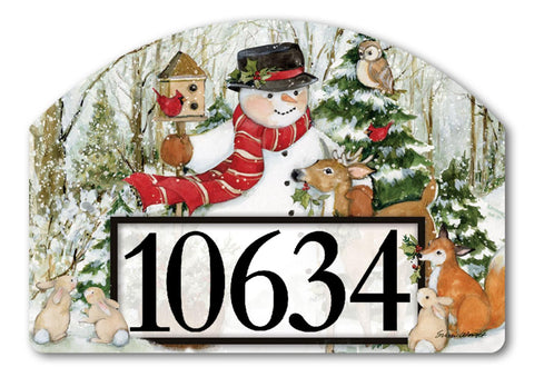 Woodland Snowman YardDesign® - 14 x 10 in