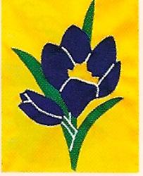 Crocus Flag on Yellow - 12 x 18 in.