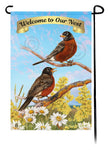 American Robin Wild Bird Welcome Flag - 12 x 17 in - double-sided