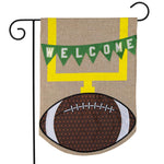 Football Burlap Garden Flag -  12.5 x 18 in - double-sided