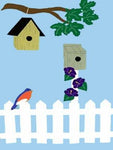 Bluebird Picket Fence Flag on Lt Blue - 3 x 4.5 ft