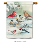 Winter Bird Feeding  BreezeArt® Flag - 28 x 40 in