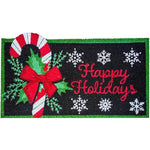 Candy Cane Coir Mat - 18 x 30 in