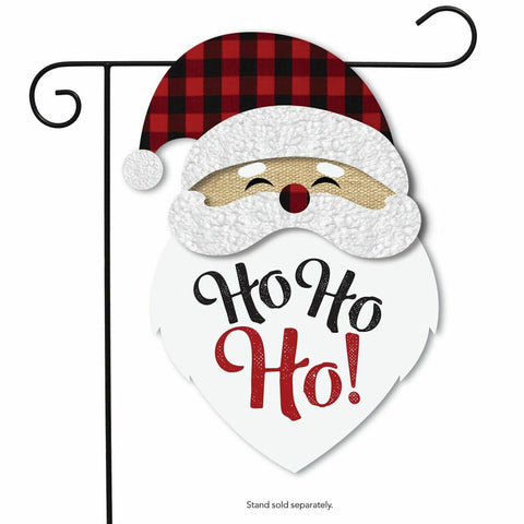 Santa Burlap Appl'd Garden Flag -  double-sided - 12.5 x 18 in
