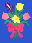 Spring Bouquet Flag on Royal - 3 x 4.5 ft