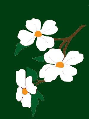 Dogwood(White) Flag on Hunter - 3 x 4.5 ft