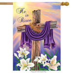 Easter Cross House Flag - 28 x 40 in