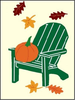 Fall Adirondack Flag on Off White - 3 x 4.5 ft